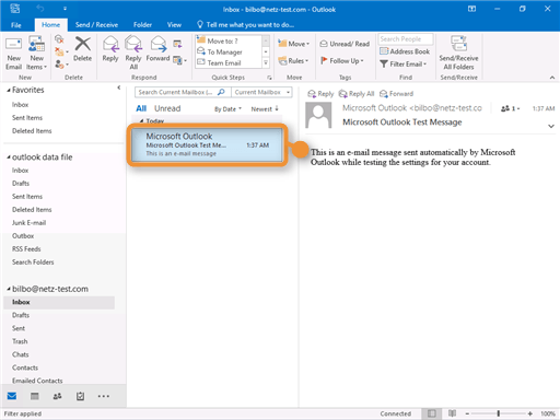 Outlook Email Configuration Step 12