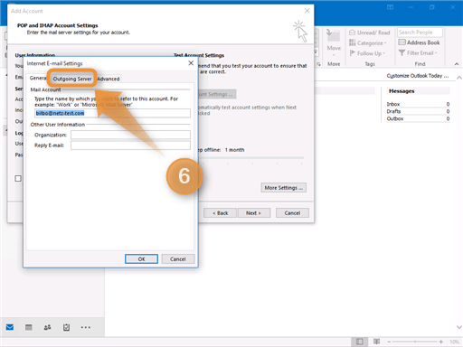 Outlook Email Configuration Step 6